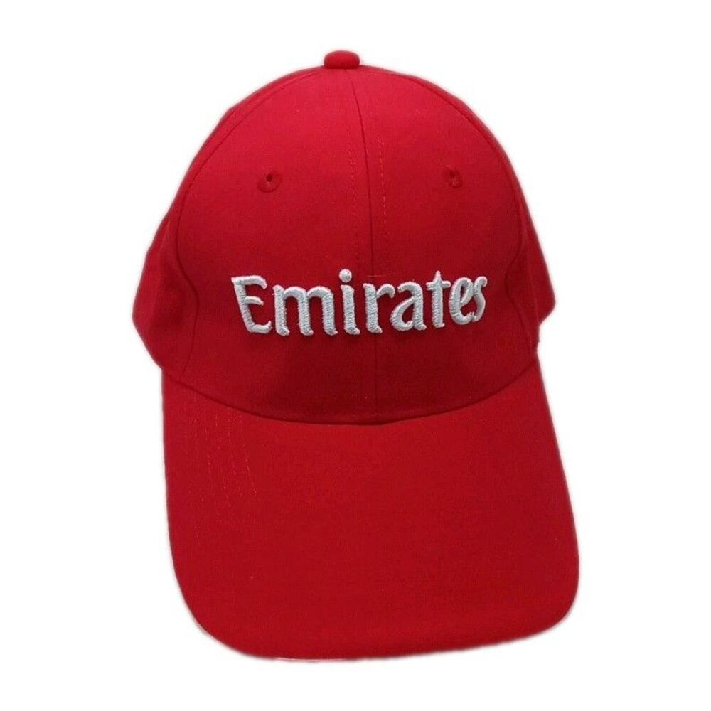 Emirates Airlines Embroidered Fly Better Baseball Hat Cap Strapback Red & White